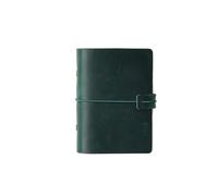 IOEUIWP A5 A6 A7 Handmade Vintage Leather Cowhide Loose-leaf Notebook Ledger Travel Book Pocket for Writing & Note Taking(A7-green)