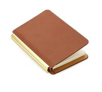 IOEUIWP A7 Gold Black Coffe PU Leather Binder 6 Ring With 50Sheet Inner Clip-on Notebook Loose Leaf for Writing & Note Taking(Coffe)