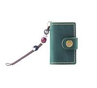 IOEUIWP Cute Tiny Leather Notebook Mini Pocket Notepad Travel Sketchbook Planner Diary Retro Cowhide Cover Booklet for Writing & Note Taking(Green)