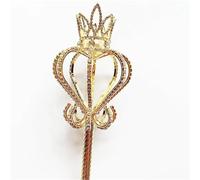 IOEUIWP Pearl Cross Rhinestone Scepter Oval Crown Cosplay Shiny Magic Fairy Wand For Cosplay(Gold C,50x8cm)