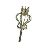 IOEUIWP Pearl Cross Rhinestone Scepter Oval Crown Cosplay Shiny Magic Fairy Wand For Cosplay(Silver A,90x8cm)