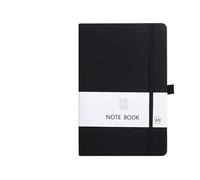 IOEUIWP Portable A6 A5 Leather Notebook Elastic Band Student Loose Leaf Memory Book Synthetic Real Skin Touch Feeling for Writing & Note Taking(A5 black)