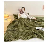IOEUIWP Soft Warm Milk Flannel Throw Blanket For Couch Sofa Bed Teen Gift,Cozy Fluffy Plush Faux Rabbit Fur Striped Blanket(2,1 Blanket 150x200cm)