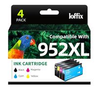Ioffix 952XL Ink Cartridges Combo Pack 952 Ink Cartridges Compatible with HP 952 XL Compatible with HP Officejet Pro 8710 8720 7740 8715 8740 8702 Printer (4 Pack)