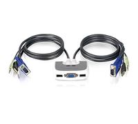 IOGEAR 2 Port Compact PS/2 KVM Switch w/built-in 6ft cable
