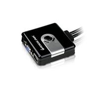 IOGEAR 2-Port Compact USB VGA KVM with Built-in Cables, GCS42UW6