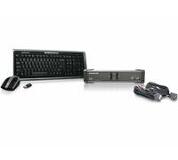 IOGEAR 2-Port DVI KVMP Switch with Cables and Wireless Media Center Keyboard and Mouse, GCS1102-KM1