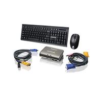 IOGEAR 2-Port KVMP with Long Range Media Center Keyboard and Mouse, GCS1732-KM1