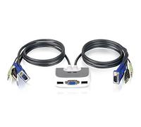 IOGEAR 2-Port MiniView Micro USB KVM Switch with Audio and Built-In Cables