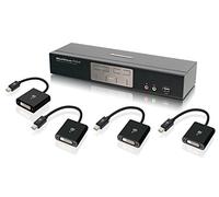 IOGEAR 4-Port Dual-Link DVI and Mini DisplayPort KVMP Kit with 2.1 Audio, TAA Compliant, GCS1204MDPKIT
