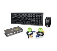 IOGEAR 4-Port Dual Platform KVMP with Wireless Keyboard Mouse Kit, GCS1734-KM1