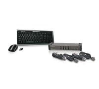 IOGEAR 4-Port DVI KVMP Switch with Cables and Wireless Media Center Keyboard and Mouse, w/Full Set of Cables, (GCS1104-KM1)