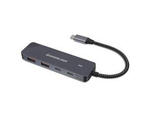 IOGEAR 4 Port USB-C Gen 2 hub, 10 Gbps, Dual USB-A and USB-C Ports, Fast Data Only Transfers, Compact, Braided Cable, MacBook, Windows, GUH3C410
