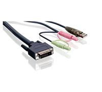 IOGEAR Dual-Link DVI KVM Cable with USB and Audio/Mic, 6 Feet, G2L7D02UD