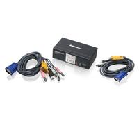IOGEAR MiniView 2 Port KVMP Switch - Input (Black, USB, PS/2, USB, PS/2, VGA, Wired, 2048 x 1536 pixels)