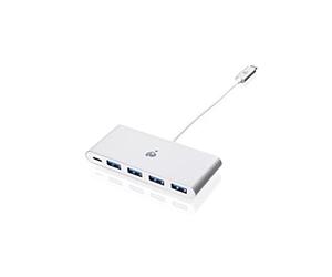 IOGEAR USB-C to 4 Port USB-A Hub - USB-C 60W Pass Through - Compatible wi/Thunderbolt 3 - Type-A Port (5Gbps) - GUH3C4PD