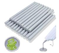 Ioggtser 20 PCS Mini Glue Gun Wax Seal Stick for Stamp, Wedding Invitations, Cards, Envelopes (Silver)