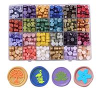 Ioggtser 24 Color Wax Seal Beads Kit with 600PCS Beads for Letter Sealing