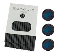 Ioggtser 26 PCS Mini Glue Gun Wax Seal Stick for Seal Stamp, Wedding Invitations, Cards, Envelopes (Black)