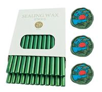 Ioggtser 26 PCS Mini Glue Gun Wax Seal Stick for Wedding Invitations, Cards, Envelopes (Pine Green)