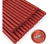 Ioggtser 26 Piece Red Wax Seal Sticks for Glue Gun, Non-Toxic, Flexible, Durable, Wedding Invitations, Cards, Envelopes