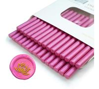 Ioggtser 30PCS Mini Glue Gun Wax Seal Stick for Seal Stamp, Sealing Sticks for Wedding Invitations, Cards, Envelopes (Rose Pink)