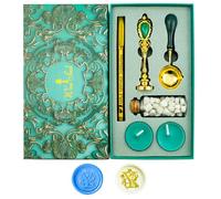 Ioggtser Letter Wax Seal Stamp Set - Alphabet Y With Copper Head, Iron Handle, 60 Seal Beads, Wooden Melting Spoon, 2 Candles, and Seal Pen