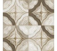 IOHEFY 10pcs Floor Tiles Self Adhesive 12x12 Inch Beige and Brown Peel and Stick Vinyl Flooring Planks Geometric Leaf Pattern for Kitchen Bathroom Bedroom Living Room Home Renovation DIY Decor