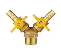IOIUSKKU 3 Way Hose Divider, Solid Brass 3 Divider Valve Handle, Heavy Faucet, Made Strong Material, Great, Yellow, Outer WireDouble Tip