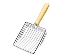 IOIUSKKU Cat Scooper Litter Trash Can Container Shovel Hollow Out Efficiently Cleans Litter With Minimal Effort Cat Sifter Shovel System Hollow Out Sift, Brown Silver, Style A