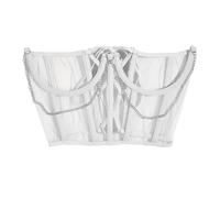 IOIUSKKU Classic Underbust Corset for Women,White,Waist 60cm to 85cm