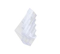 IOIUSKKU Clear Acrylic Brochure Holder Wall Mount Slanted Back Non Slip Organizing Pamphlets Flyers Documents and Meetings Clear Countertop Organizer Exhibition Office Home, A6 4 Tier