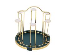 IOIUSKKU Efficient Drinking Glass Drainer Stand With Drain Tray Holds Up To Six Mugs Coffee Lover Kitchen Spaces Non Slip Saving Space Drain Cup Holder Portable , Green , 20x21cm