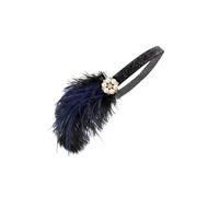 IOIUSKKU Elegant Headband for Wedding Party Hair Accessories Red for flapper, Black+Blue, Type C