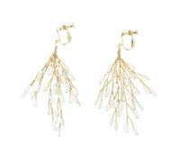 IOIUSKKU Fashionable Beads Tassel Clip On Earrings Jewelry Unique Tribal Dangle Gift Exquisite For Special Occasions Ear Stud Clip Earrings Jewelry Wedding Bridal Charms Earring