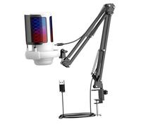 IOIUSKKU Flexible Hanging Arm Podcast Microphone Featuring USB Microphone Technology With RGB Lighting For Engaging Online Gaming Sessions Angle Adjustable USB Gaming Gain Knob
