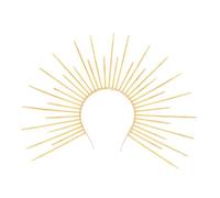 IOIUSKKU Halloween Halo Sun Headband for Creative Decorative Hair Headpiece Comfortable Various Parties And Role Play Sun God Hair Accessory Costume Prop, Gold, 42 x32 cm