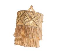 IOIUSKKU Handcrafted Macrame Lampshade Modern Chic Style Enhances Lighting With Warm Vibes Any Room Lamp Shade Features Delicate Handwoven Pendant Light Shade, White, Height 50cm