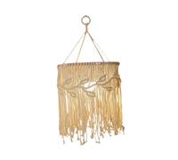 IOIUSKKU Handcrafted Macrame Lampshade Modern Chic Style Enhances Lighting With Warm Vibes Any Room Lamp Shade Features Delicate Handwoven Pendant Light Shade, White, Height 65cm
