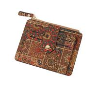 IOIUSKKU Imported Cork Vintage Printed Credit Card Organizer Light and Compact Credit Card Organizer is Light and Compact Yet, D, 12 * 9CM