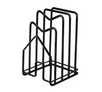 IOIUSKKU Kitchen Pot Lid Rack Holder Rest Cutting Board Practical Organizer Apartments And Tiny Homes Pot Pan Lids Holder Kitchen Countertop Organizer RVs Bakeware Lid Rack , Black , 12.5x14.5x21.5cm