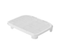 IOIUSKKU Kitten Litter Box Footboard Pad Treadle Featuring Easy To Clean Capture Cat Paws Effortlessly With Unique Trapping Mat Floor Essentials Scat Sifting, white, 50x40.5x9cm