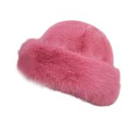 IOIUSKKU Luxurious Faux Fur Bucket Hat Uniquely Designed For Comfort And Style During Frigid Seasonal Activities Winter Faux Fur Hat Women Cossack Russian, Pink, for 60CM