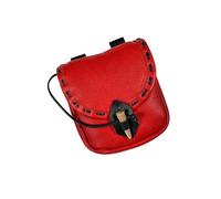IOIUSKKU Medieval Belt Pouch Sturdy Fanny Pack Purse Costume Accessories Car Stitching, Red, 20.3 x 17.7cm