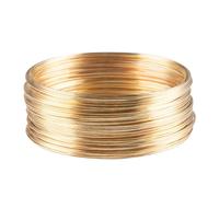 IOIUSKKU Memory Wire And 50 Loops Jewelry Wire For Jewelry Making Essential Metal Beading For Bracelets And Necklaces Memory Steel Earrings DIY Crafts Cuff Bangle, Light Gold