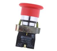 IOIUSKKU Mushroom Head XB2-BS542 Push Rotary Switch Latching Stop Button Working AC Frequency 50Hz To 60Hz Cutting Hole Size Latching Rotary Stop Button Mushroom Emergency