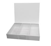 IOIUSKKU Nail Tip Display Case With Clear Lid Stylish Organizer Nail Lovers And Professional Salons Tip Storage Box Features 30 Grids Large Capacity Art False Organizer Home, Clear, 24x19x4.5cm