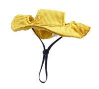 IOIUSKKU Outdoor Sun Dog Bonnet With Adjustable Drawstring Small Medium Dogs Enjoying Sunshine Adjustable Chin Strap Pet Baseball Hat Cap Dogs With Chin Strap For Dog, Yellow, L