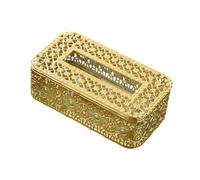 IOIUSKKU Paper Facial Tissues Case Tissue Box Holder Combines Stylish Storage and Sturdy Iron Construction Any Space Tissue Paper Holder Facial Tissues Storage Box, Gold, A