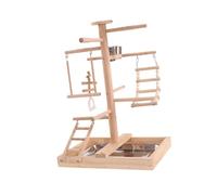 IOIUSKKU Parrot Climbing Frame And Solid Wood Playstand Natural Environment Promoting Boredom Relief And Active Playing Experience Bird Chews Toy Supplies Bird Swing Hanging Rings